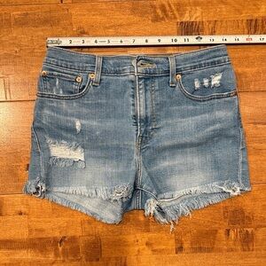 Levi’s Denim Distressed Cutoff Shorts - Light Blue